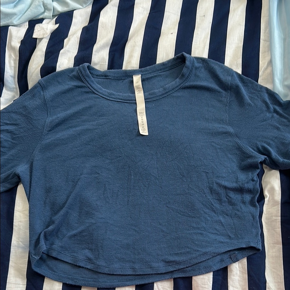 Lululemon Athletica Blue Ribbed Top